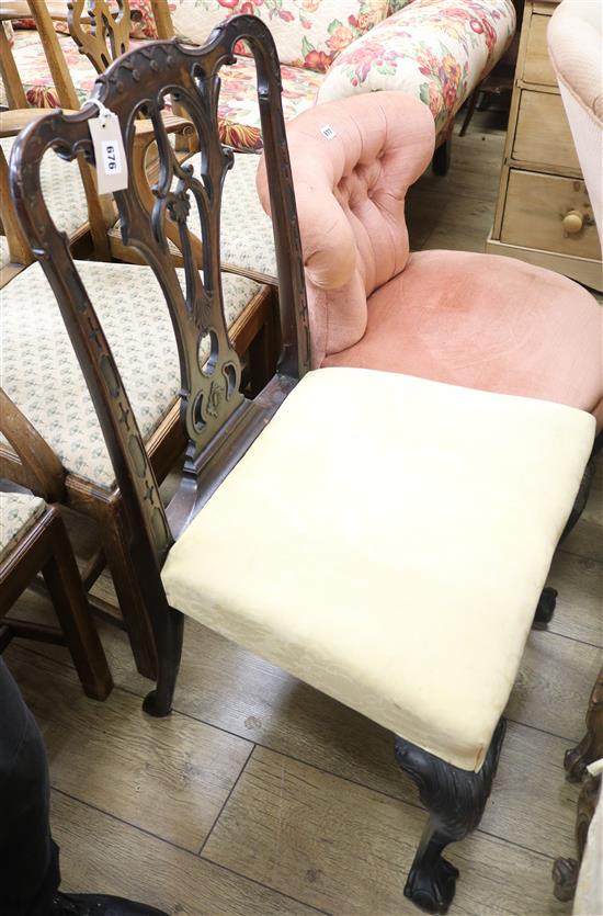 A 19th century Chippendale style mahogany dining chair